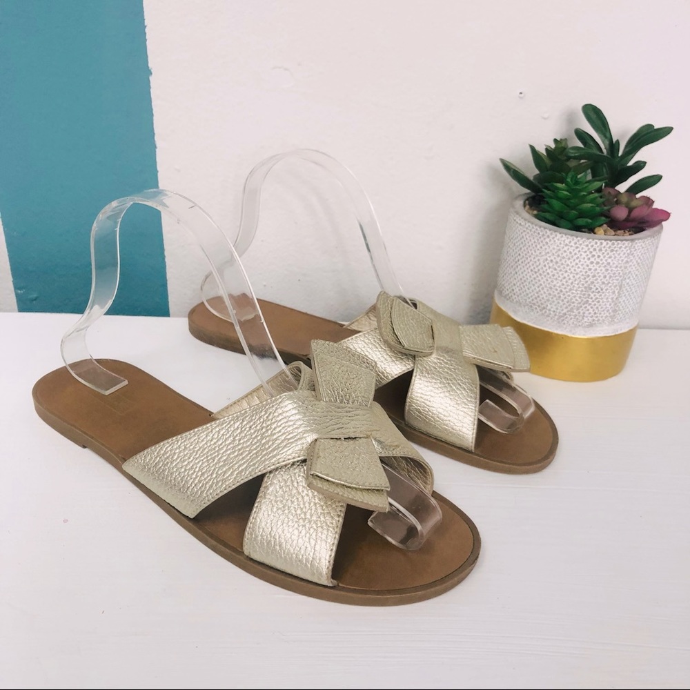Alex Marie Gold Bow Sandals